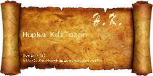Hupka Kászon névjegykártya